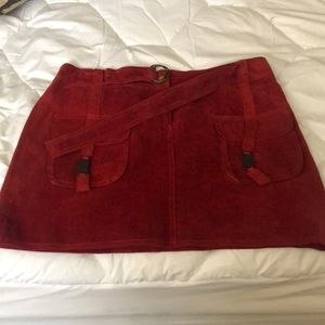 Suede skirt